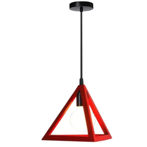 Κρεμαστό φωτιστικό οροφής τρίγωνο (πυραμίδα) σε κόκκινο χρώμα E27 C30