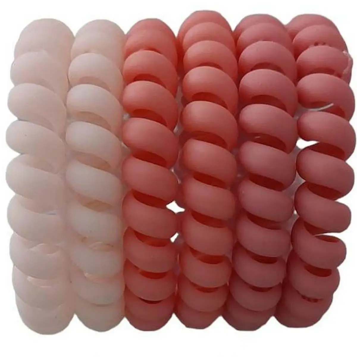 Λαστιχάκια μαλλιών σετ 6 τεμάχια από σκούρο σε λευκό ροζ
