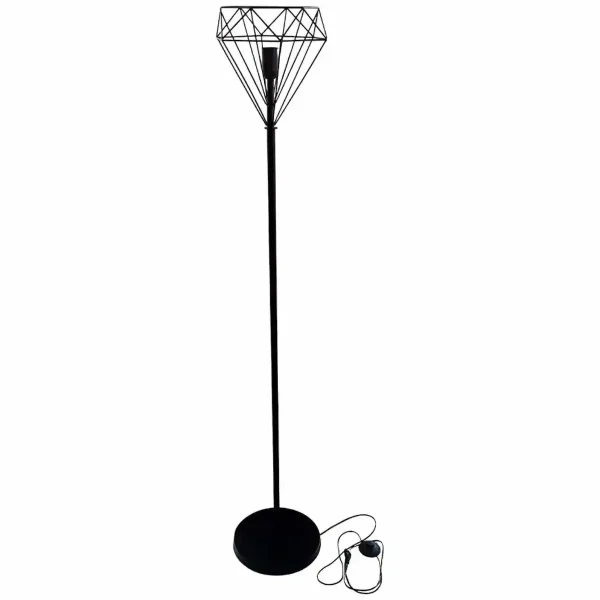 Μοντέρνο φωτιστικό δαπέδου με διαμάντι 25 εκατοστά μαύρο χρώμα Ε27 Luxury1