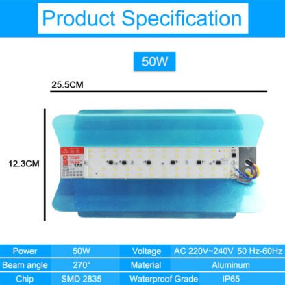 Εξωτερικός προβολέας 50W 3000K (IP61) 220v αντί-κεραυνικός (4000V) με βάση - Image 2