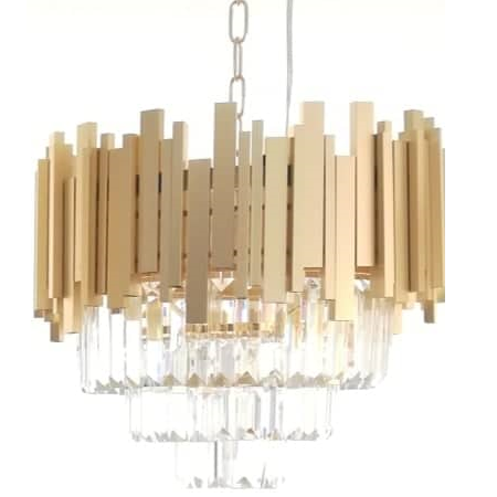 Κρεμαστό φωτιστικό οροφής με κρύσταλλο Crystal gold 2