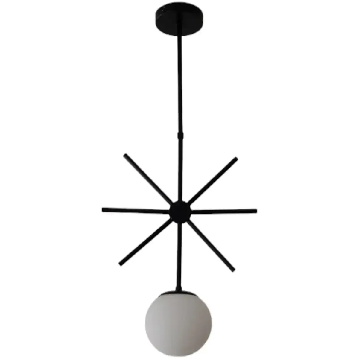 Κρεμαστό φωτιστικό οροφής μονό με 1 λάμπα G9 σχήμα χιονονιφάδα C10 σε μαύρο χρώμα Serenity 3