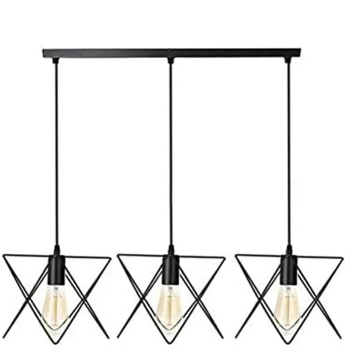 Κρεμαστό φωτιστικό οροφής τριπλό μαύρο E27 R60 DENCIO 3