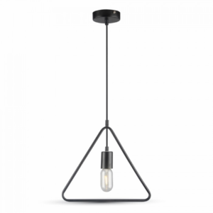 Κρεμαστό φωτιστικό οροφής μονό E27 τρίγωνο μαύρο E27 C10 TRIANG2