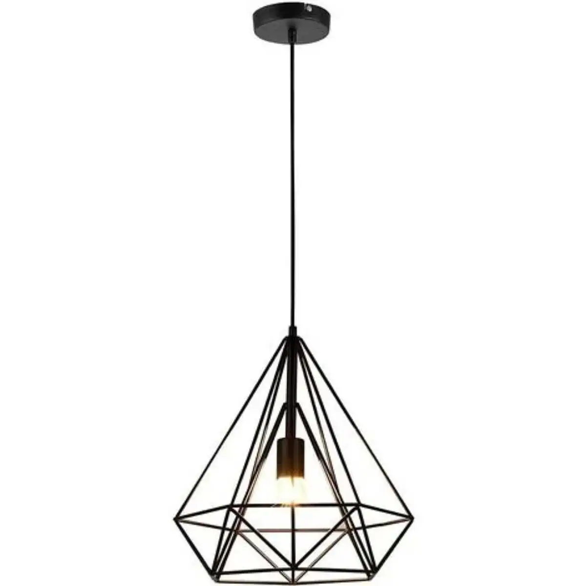 Κρεμαστό φωτιστικό οροφής μονό σχήματος διαμάντι 28cm από σίδερο E27 C10 CICLIO1280 Nitorio 3