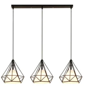 Κρεμαστό φωτιστικό οροφής τριπλό διαμάντι 25cm με άσπρο κάλυμμα E27 R50 REKTO3W250 Nitorio 5