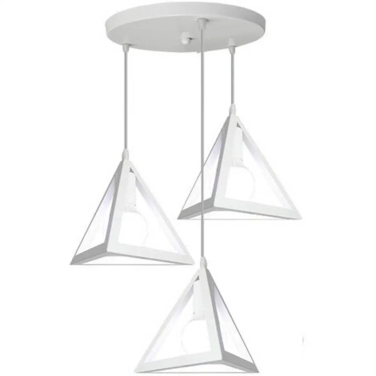 Κρεμαστό φωτιστικό οροφής τριπλό λευκό τρίγωνο (πυραμίδα) E27 C30 TRIANG20