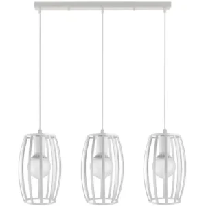 Κρεμαστό φωτιστικό οροφής τριπλό με κυλίνδρους σε λευκό χρώμα Ε27 R50 Cylindro 7