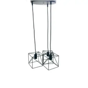 Κρεμαστό φωτιστικό οροφής τριπλό τετράγωνο - πολύγωνο μαύρο Ε27 C30  POLYGON 2