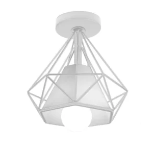 Φωτιστικό οροφής - Πλαφονιέρα σχήμα διαμάντι λευκό με λευκό κάλυμμα 25cm Nitorio 70