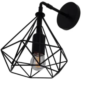 Φωτιστικό τοίχου – Απλίκα με διαμάντι 20cm σε μαύρο χρώμα Nitorio 49