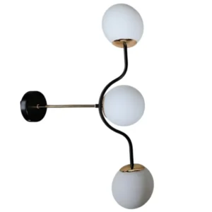 Φωτιστικό τοίχου – Απλίκα σε μαύρο και χρυσό χρώμα με 3 μπάλες και λάμπα g9 Serenity 76
