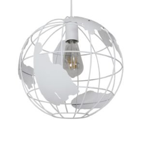 Κρεμαστό φωτιστικό οροφής μονό σε σχήμα Γη σε άσπρο χρώμα C10