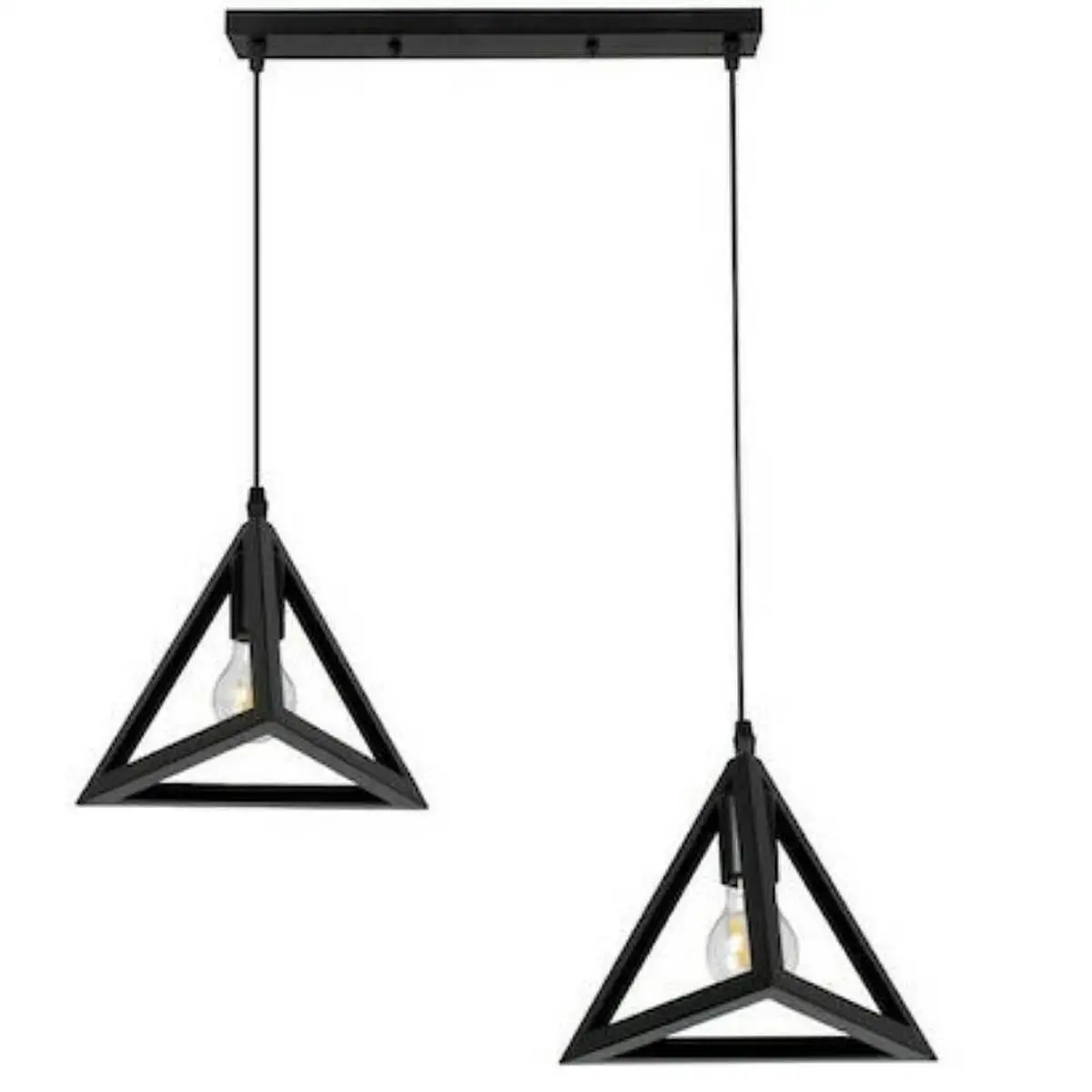 Κρεμαστό φωτιστικό οροφής δίφωτο σε σχήμα πυραμίδα E27 R60 TRIANG10