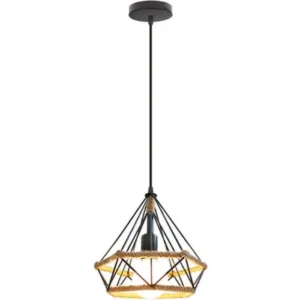 Κρεμαστό φωτιστικό οροφής μονό σε σχήμα διαμαντιού 25cm με σκοινί E27 C10 CICLIOR1250 Nitorio 32