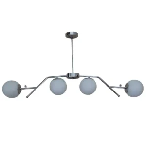 Κρεμαστό φωτιστικό οροφής πολύφωτο 4 λάμπες G9 σε ασημί χρώμα Serenity 18