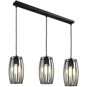 Κρεμαστό φωτιστικό οροφής τριπλό με κυλίνδρους σε μαύρο χρώμα Ε27 R50 Cylindro 2