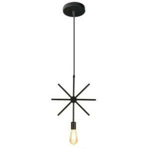 Κρεμαστό φωτιστικό οροφής μονό E27 σχήμα χιονονιφάδα μαύρο C10 SNOWFLAKE 1