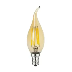 Λάμπα LED E14 C35T 4W Θερμό, Filament, κερί,κεχριμπάρι, Dimmable