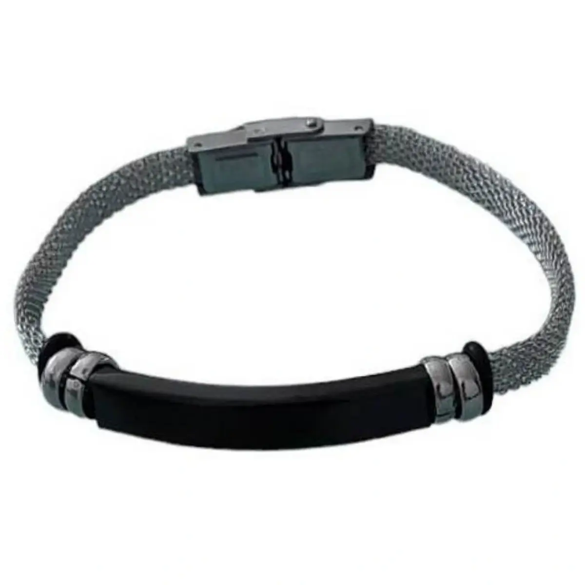 Μοντέρνο ανδρικό βραχιόλι σε ασημί χρώμα από ανοξείδωτο μέταλλο stainless steel AST16