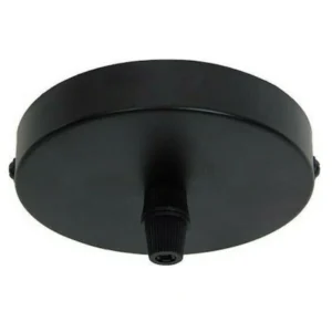 Ροζέτα για κρεμαστά φωτιστικά μαύρη στρογγυλή Φ100mm
